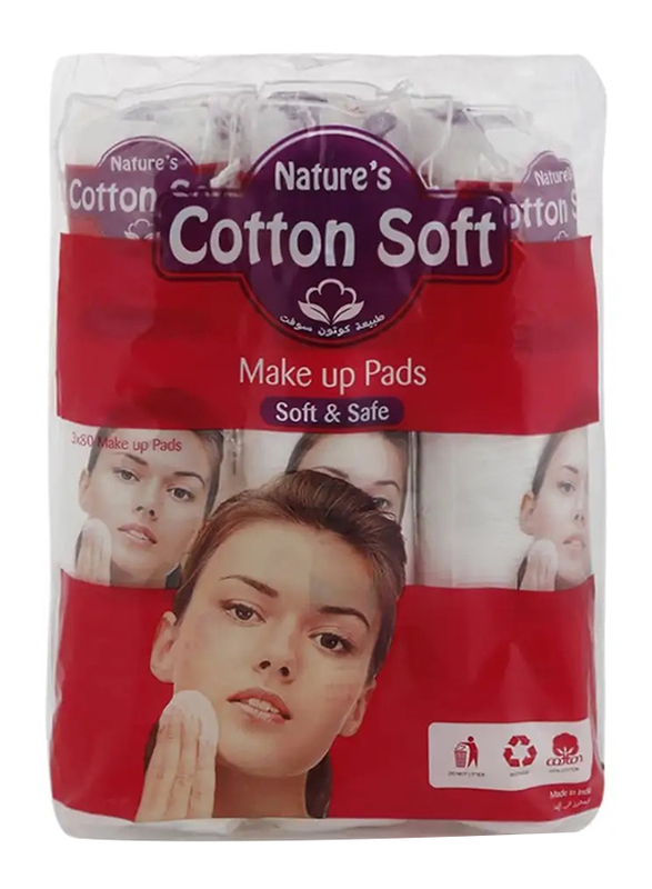Nature's Cotton Soft Make Up Pads, 240 Pieces