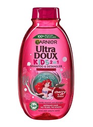 Garnier 400ml Ultra Doux Kids 2 In 1 Cherry Shampoo & Detangler, Pink