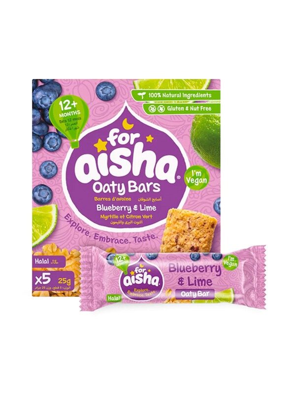 

For Aisha Blueberry & Lime Oaty Bar, 5 x 25g