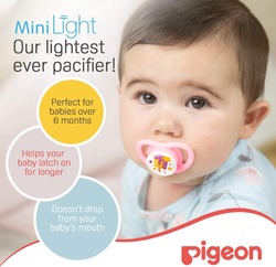 Pigeon Minilight Baby Girl Pacifier, Medium, Blue