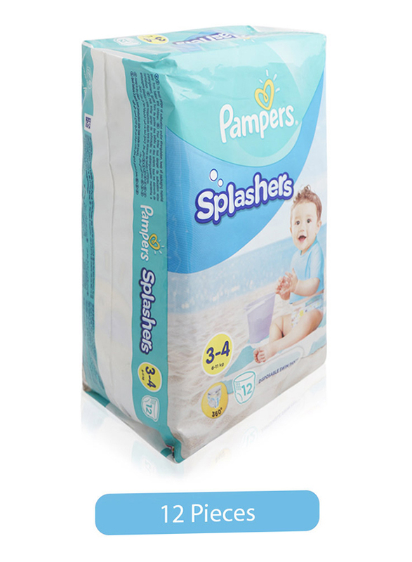 Pampers Splashers Swim Pants, Size 3-4, 6-10 kg, 12 Count