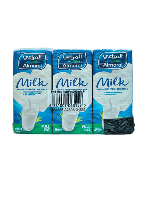 

Almarai UHT Milk Full Fat, 6 x 200ml