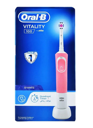 Oral B Vitality 100 3D White Electric Rechargeable Toothbrush, Pink/White, 1-Piece