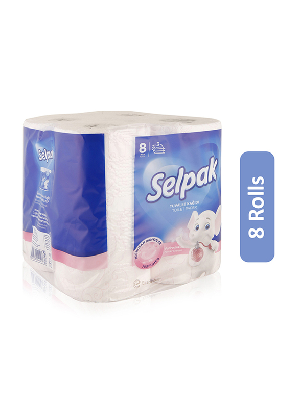 Selpak Powder Scent 3 Ply Perfumed Toilet Paper, 8 Rolls