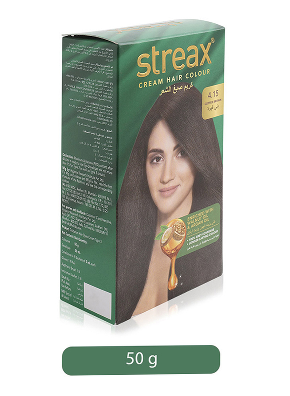 Streax Cream Hair Colour Cream, 4.15 Coffee Brown, 100gm