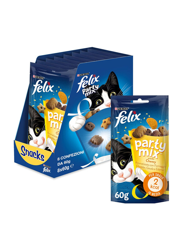 

Purina Felix Party Mix Cheezy Cat Dry Food, 8 x 60g