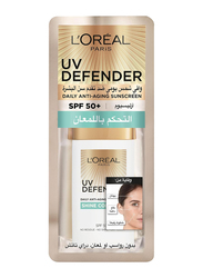 L'Oreal Paris Uv Defender Spf 50+ Shine Control Daily Anti-Ageing Sunscreen With Airlicium, 50ml