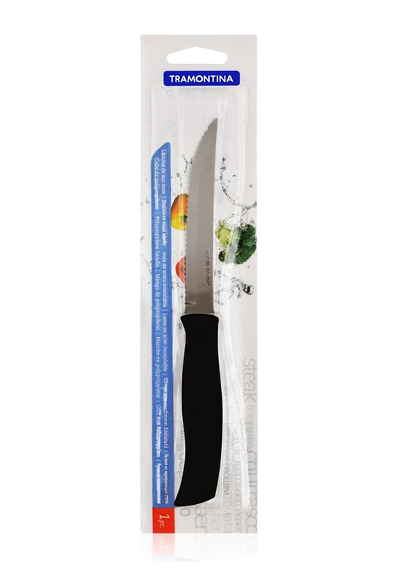 Tramontina 5-inch Athus-Steak Knife, Silver/Black