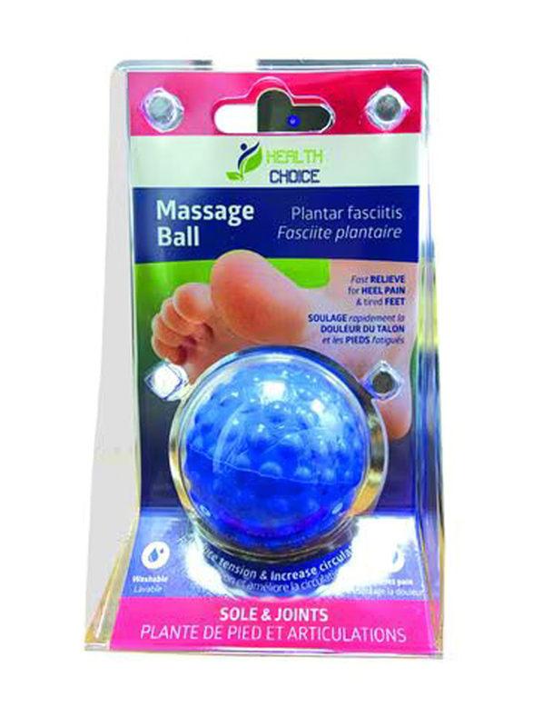 Health Choice Manual Massage Ball Pain Relief Back Roller Massager, Blue