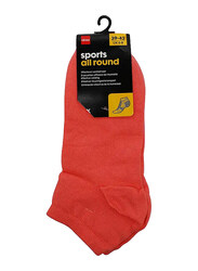 Hema Sports All Round Girls Socks, UK-6-8, 3 Pairs, Assorted Colour