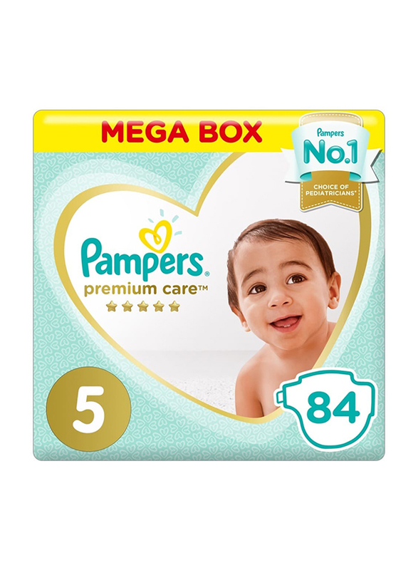 Pampers Premium Care Diapers, Size 5, 11-16 kg, Mega Box, 84 Count