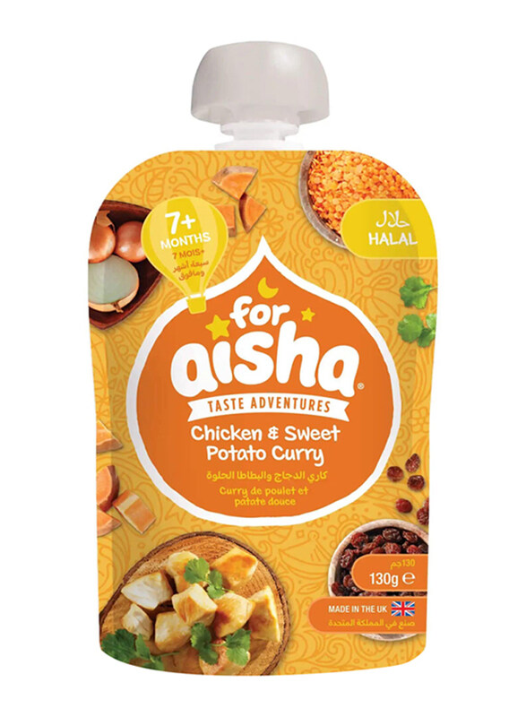 

For Aisha 7+ Months Pouch Chicken & Sweet Potato Curry, 130g