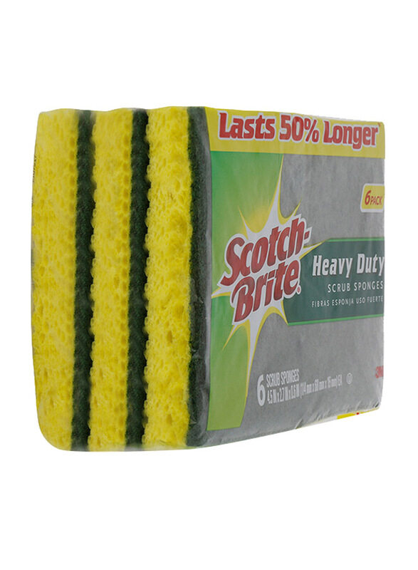 3M Scotch Brite Heavy Duty Multi-Purpose Scrub Sponge Set, 6 Pieces