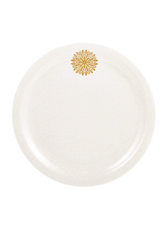 

Servewell 28cm Melamine Dinner Plate, White/Gold