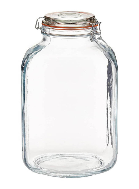 Sunray Glass Clip Jar, 500ml, Clear