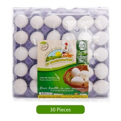 Abudhabi PouLitersy Farm White Eggs, Medium, 30 Pieces