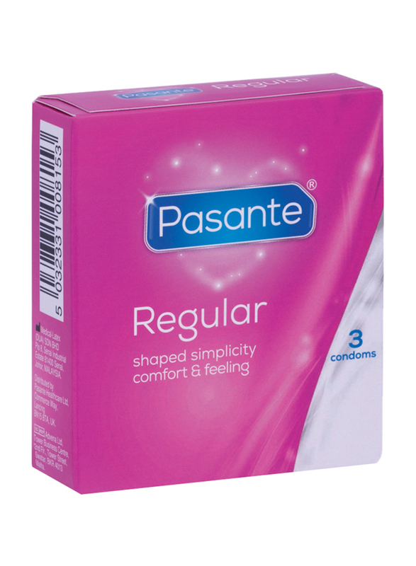 Pasante Regular Condoms, 3 Pieces