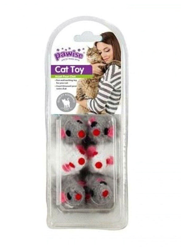 

Pawise Plush Mice Toy, 6 Pieces, Grey/White
