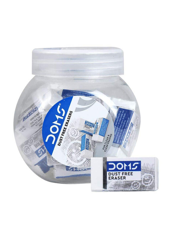 

Doms Dust Free Eraser Jar, 20-Piece, White