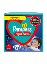 Pampers Night Pants Diapers, Size 4, 9-14 kg, 60 Counts