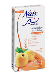 Nair Hair Remover Facial Wax Strips with Apricot Milk Extracts, 20 Strips