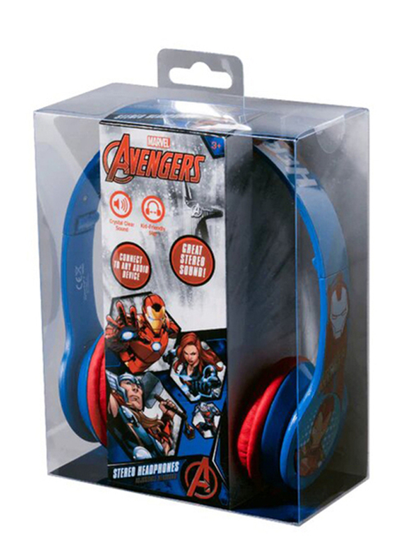 SMD Marvel Avengers Stereo Wired Over-Ear Headphones with Adjustable Headband & 1.2M Aux Cable, Multicolour