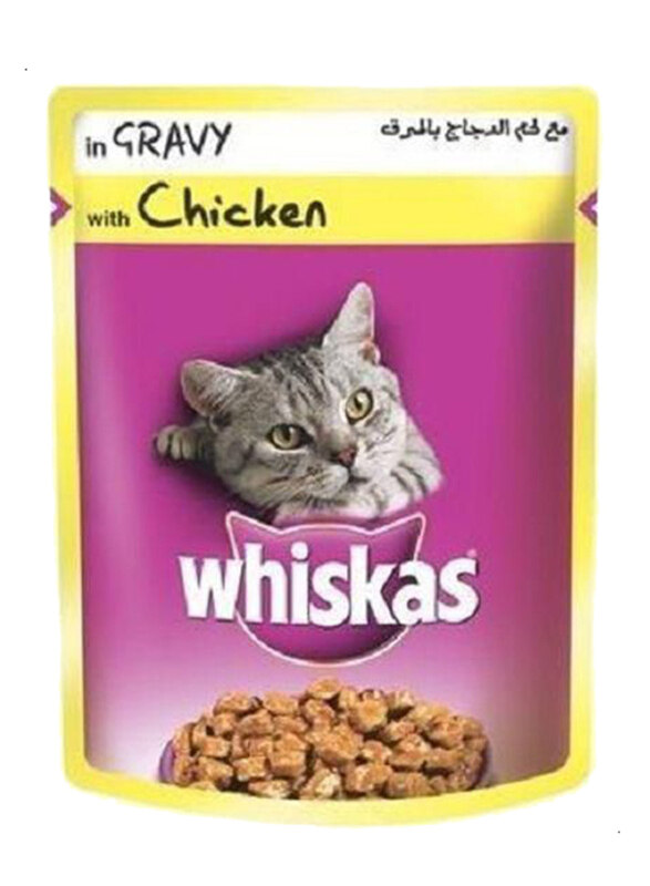 

Whiskas Chicken Gravy Pouch Wet Cat Food, 85 grams