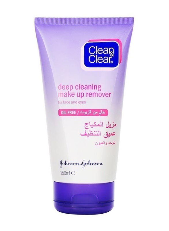 Johnson & Johnson Clean & Clear Deep Cleaning Make Up Remover, 150ml, White