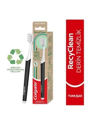 Colgate Recyclean Soft Toothbrush, 100% Recycled Plastic Handle with Plant Based Bristles Toothbrush, 1 Piece