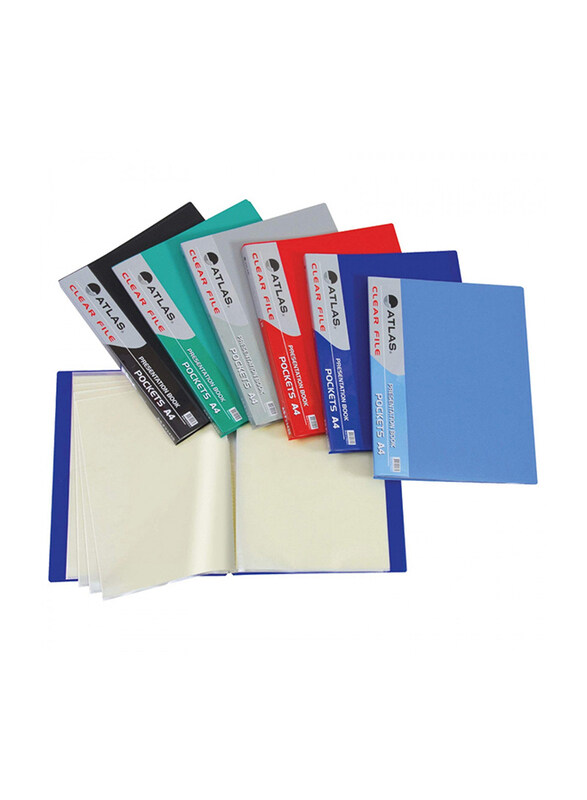 

Atlas A4 10 Pocket Clear File, Assorted Colour