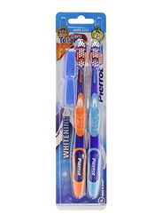 Pierrot Total Care Whitening Toothbrush with Tongue Cleaner, Hard, 2-Pieces