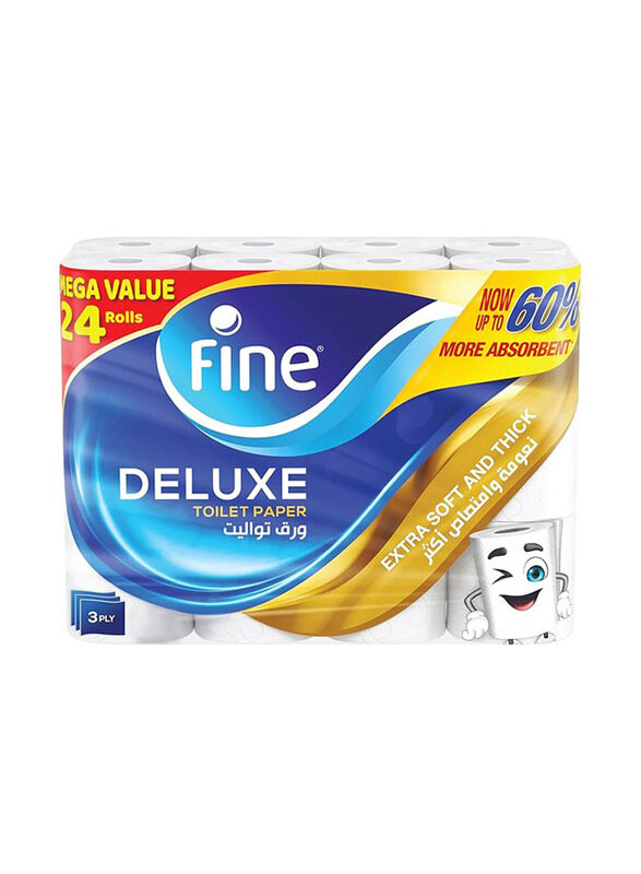 

Fine Deluxe Toilet Paper 3 Ply, 24 x 140 Sheets