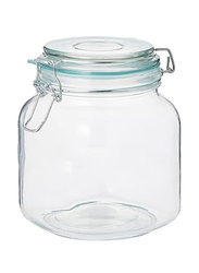 Sunray Glass Clip Jar, 1000ml, Clear