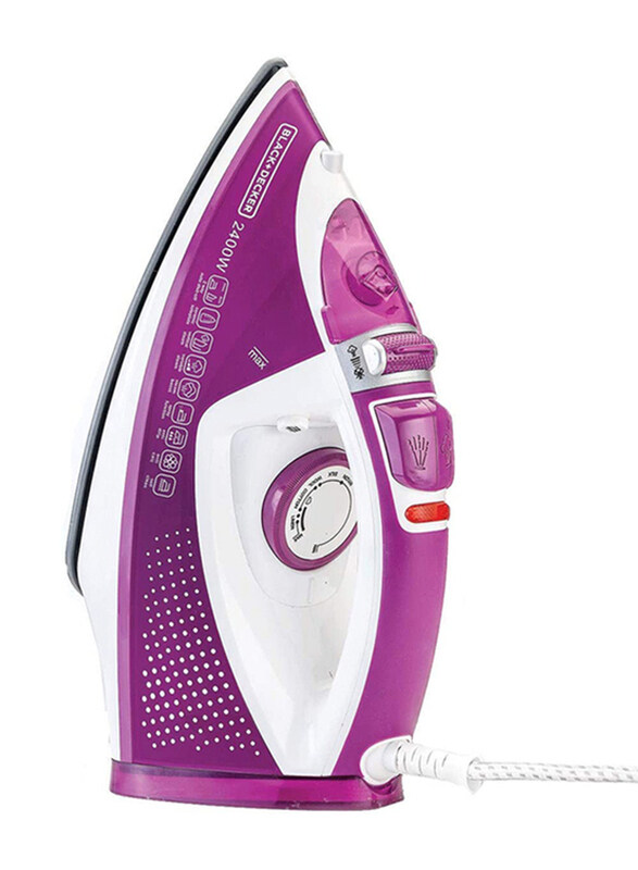 

Black+Decker Steam Iron with Ceramic Soleplate, 2400W, X2450-B5, Magenta