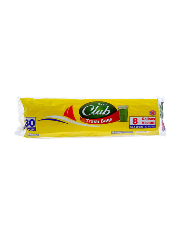 

Sanita Club Trash Bags, Medium, 30 Bags x 8 Gallons
