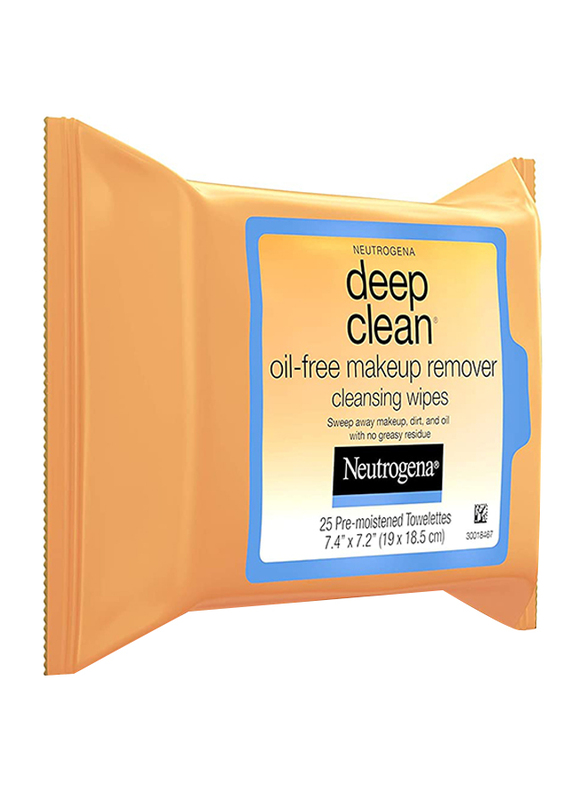 Neutrogena Deep Clean Makeup Remover Facial Wipes, 25 Count