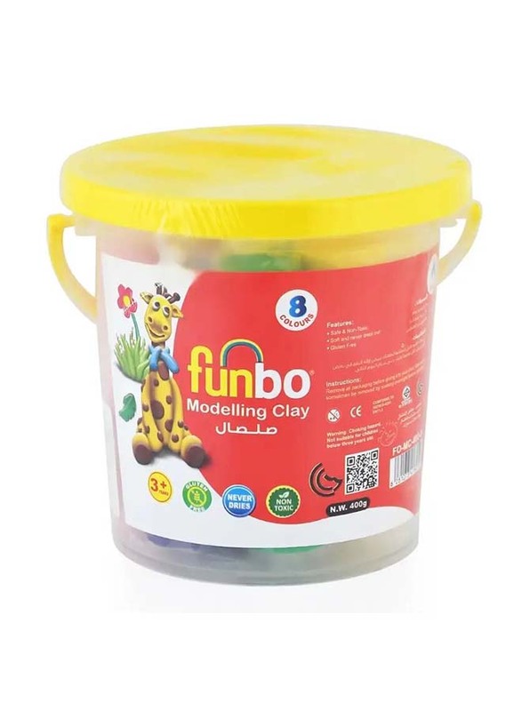 Funbo 8 Colour Modelling Clay, 400g