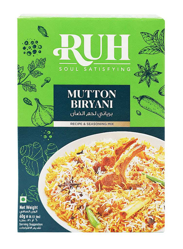 

Ruh Soul Satisfying Mutton Biryani Masala Recipe & Seasoning Mix, 60g