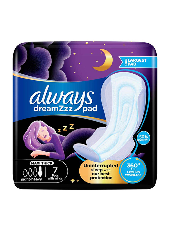 Always Maxi Thick Night Sanitary Pads, Large, 7 Piece