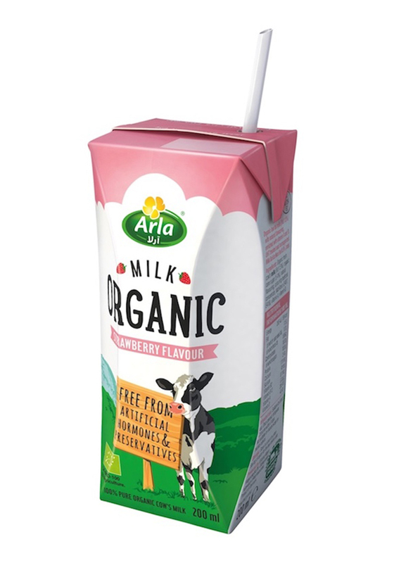 Arla Organic Strawberry Flavored Milk, 200 ml