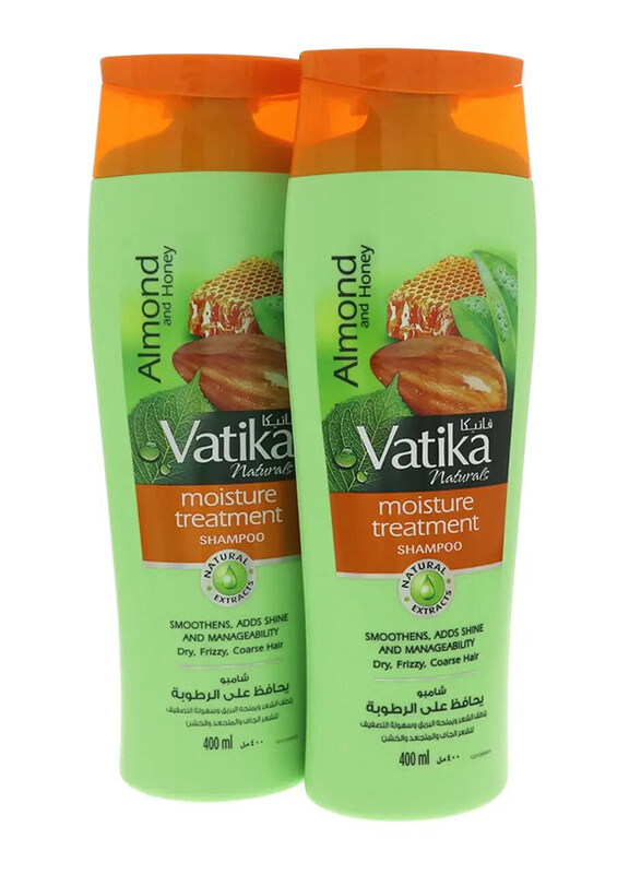 

Vatika Sweet Almond Moisturizing Shampoo for Dry Hair, 400ml, 2 Pieces