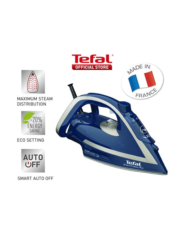 Tefal Smart Protect Plus Steam Iron 2800W, FV6872MO, Blue