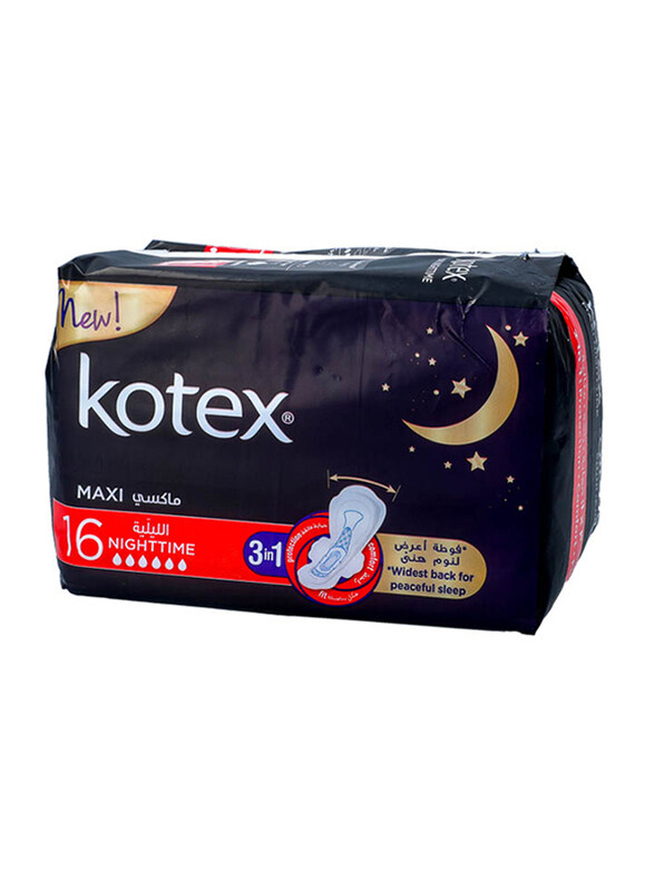 

Kotex Maxi Sanitary Pads - Night with Wings - 16 Count