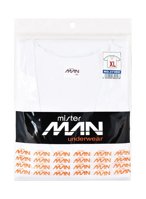 Mister Man Underwear T-Shirt for Men, White, XL