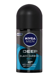 Nivea Men Deodorant Roll On Deep Black Carbon Beat 48h, 50ml