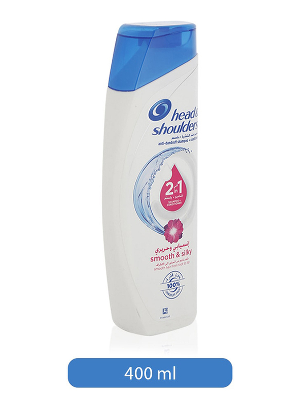 Head & Shoulders Smooth & Silky 2in1 Anti-Dandruff Shampoo with Conditioner for Dry Hair, 400ml