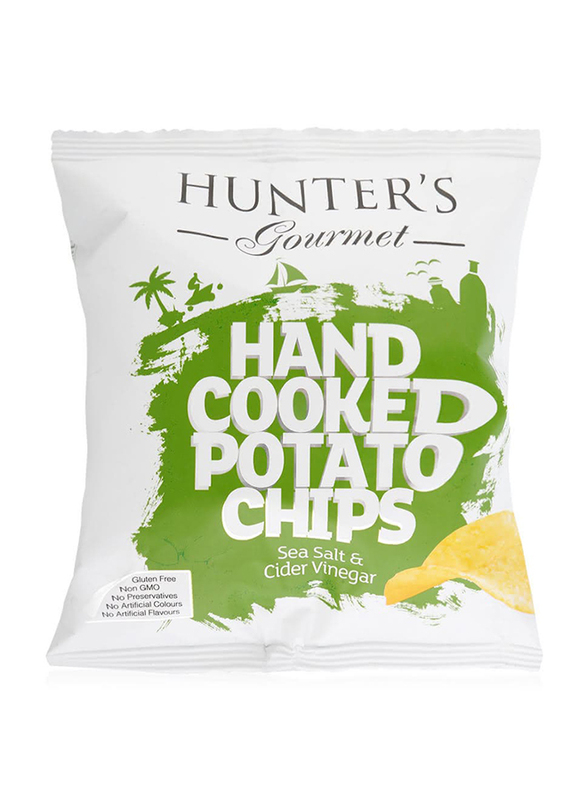 Hunter's Gourmet Hand Cooked Potato Chips Sea Salt & Cider Vinegar, 40g