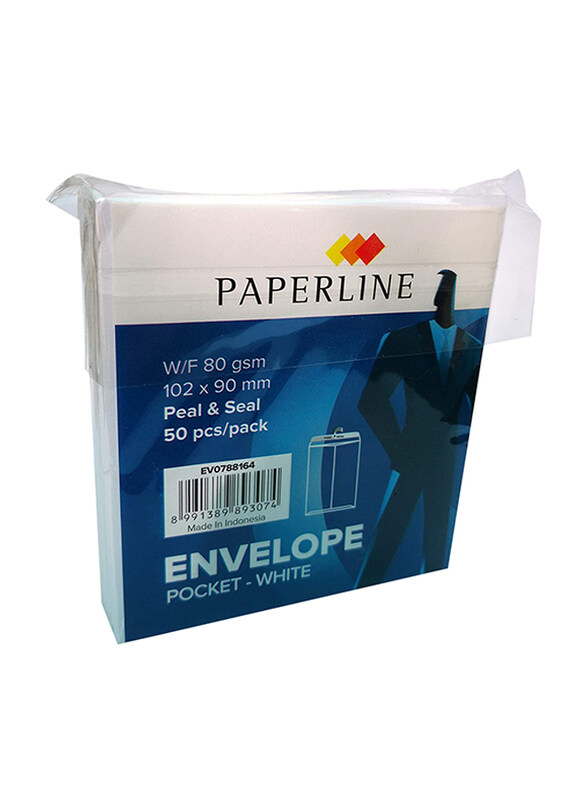 

Paperline Envelope, 102x90mm, 50 Pieces, White