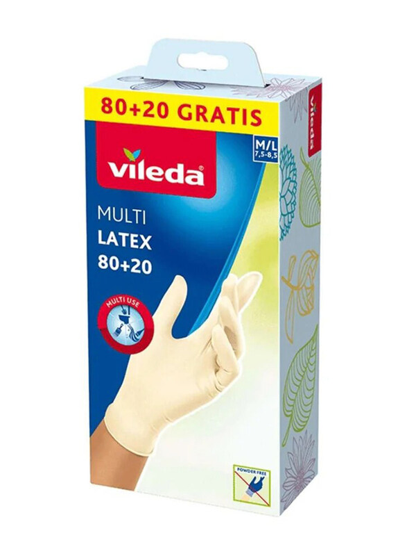 

Vileda Medium/Large Latex Disposable Glove, 100 Pieces