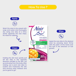 Nair Mango Body Wax Strips, 20 Strips